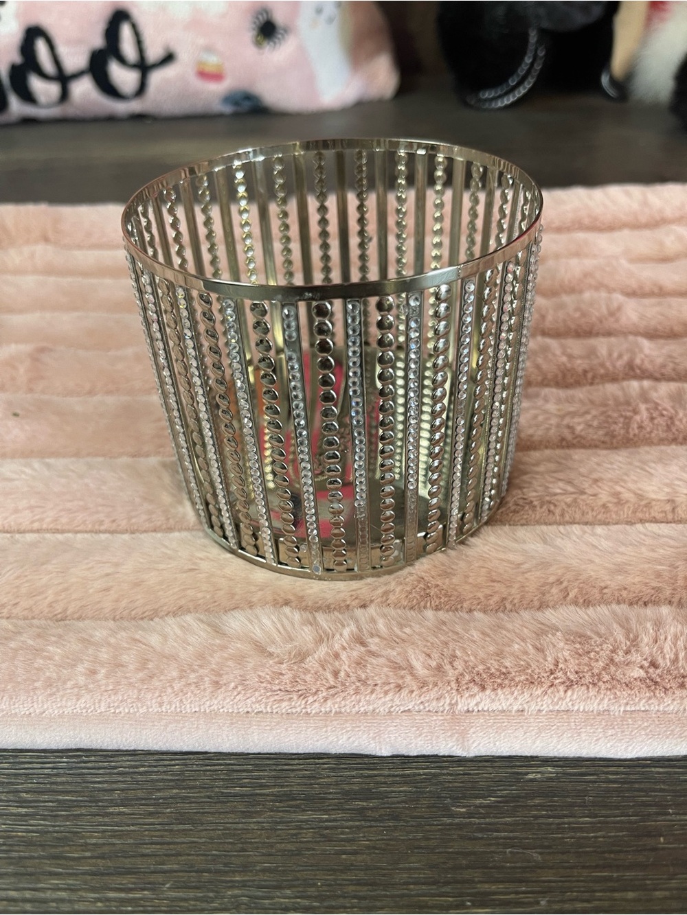 Bath & Body Works Silver Crystal-Accent Candle Holder